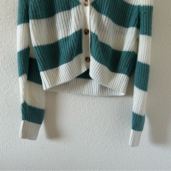 SO Women’s Knit Cardigan Small Striped School  Preppy Casual Button Front - Picture 2 of 10